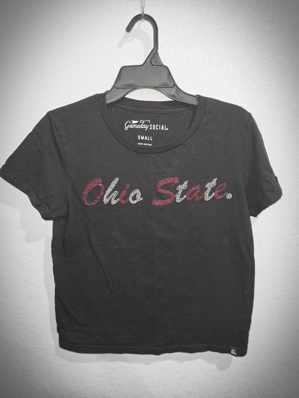 Gameday Social Ohio State Rhinestone Black Graphic Tee Size Small